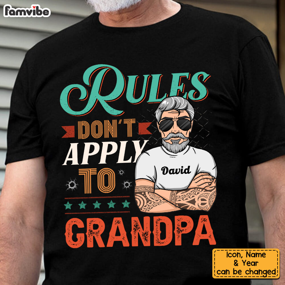 Personalized Rules Don't  Apply To Grandpa Shirt Hoodie Sweatshirt 24417 Primary Mockup