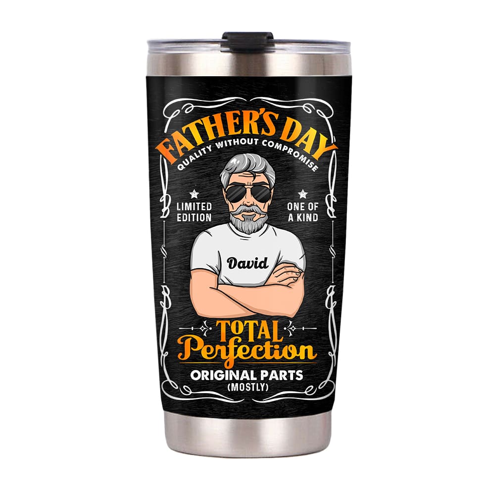 Personalized Gift Father's Day Label Total Perfection Steel Tumbler 24418 Primary Mockup