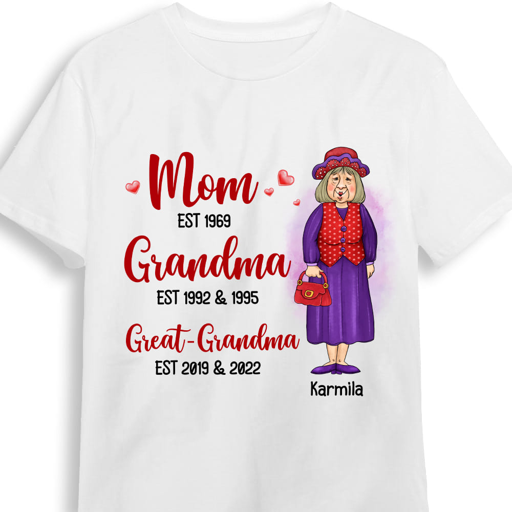 Personalized Mom Grandma Great Grandma Shirt Hoodie Sweatshirt 24421 Primary Mockup