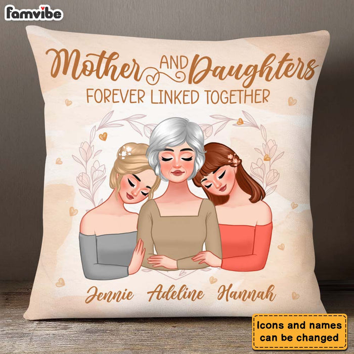Personalized Mother & Daughters Forever Linked Together Pillow 24438 1