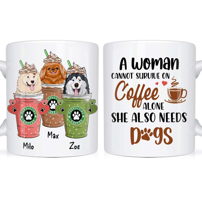 Personalized She Also Needs Dogs Mug 24442 1