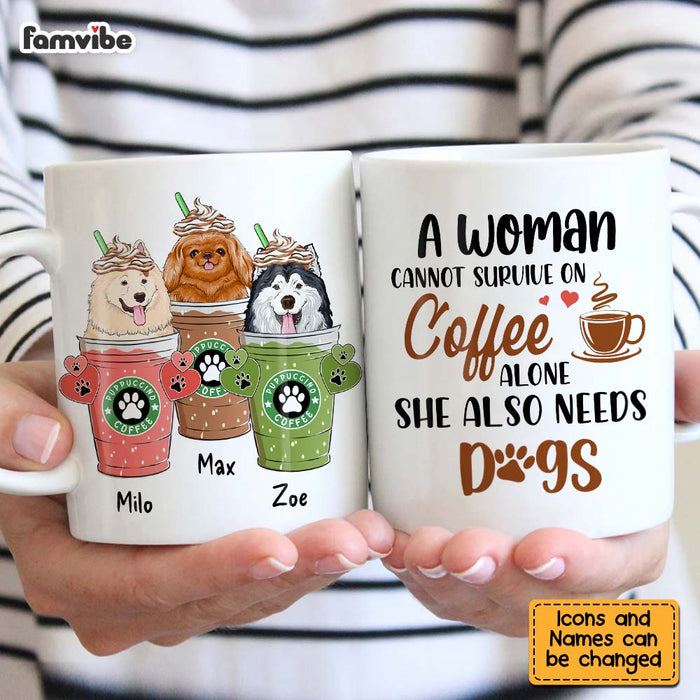 Personalized She Also Needs Dogs Mug 24442 1
