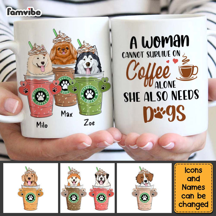 Personalized She Also Needs Dogs Mug 24442 1