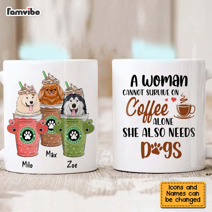 Personalized She Also Needs Dogs Mug 24442 1