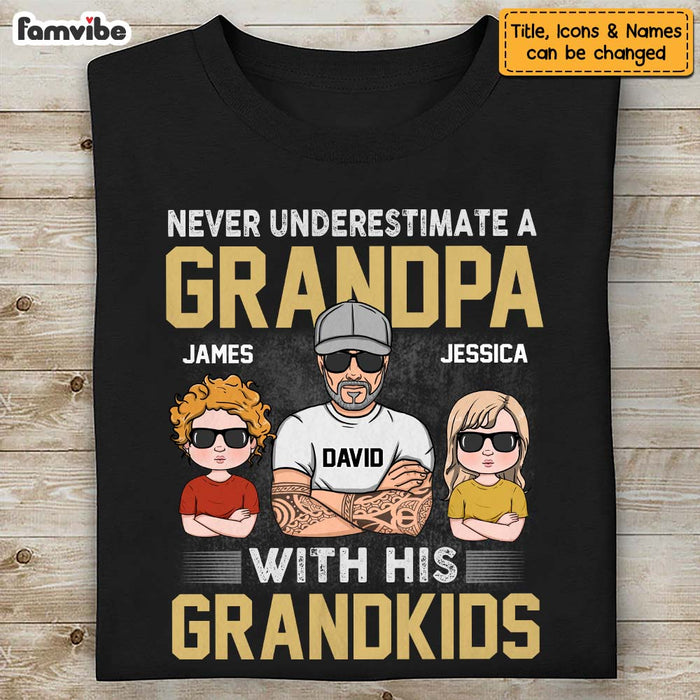 Personalized  Gift For Grandpa Never Underestimate Shirt - Hoodie - Sweatshirt 24444 1