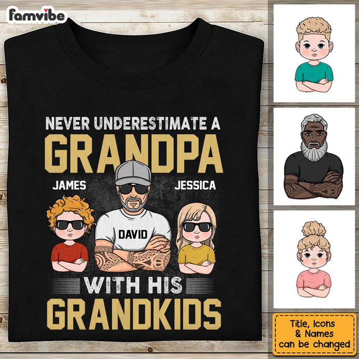 Personalized  Gift For Grandpa Never Underestimate Shirt - Hoodie - Sweatshirt 24444 1