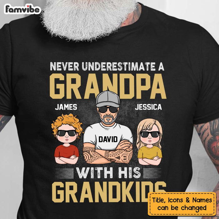 Personalized  Gift For Grandpa Never Underestimate Shirt - Hoodie - Sweatshirt 24444 1