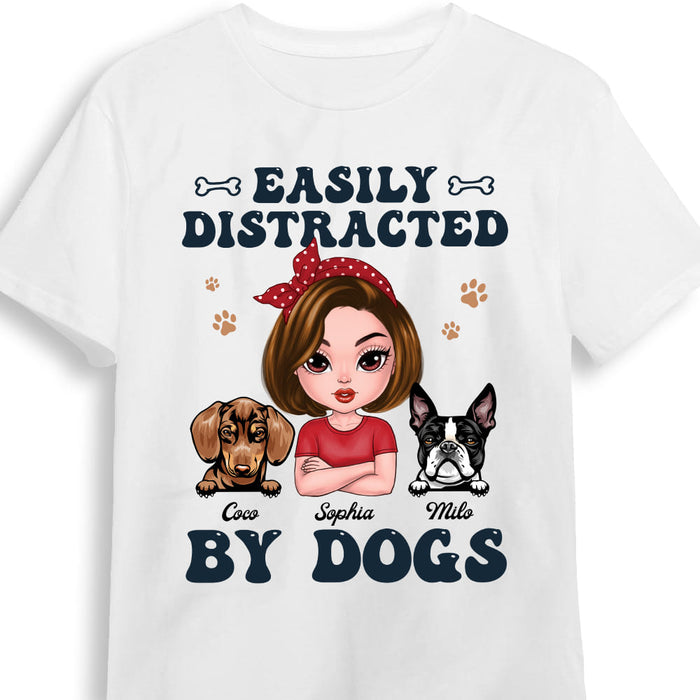 Personalized Gift For Dog Mom Easily Distracted By Dogs Shirt - Hoodie - Sweatshirt 24445 1