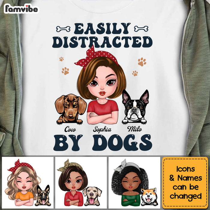 Personalized Gift For Dog Mom Easily Distracted By Dogs Shirt - Hoodie - Sweatshirt 24445 1