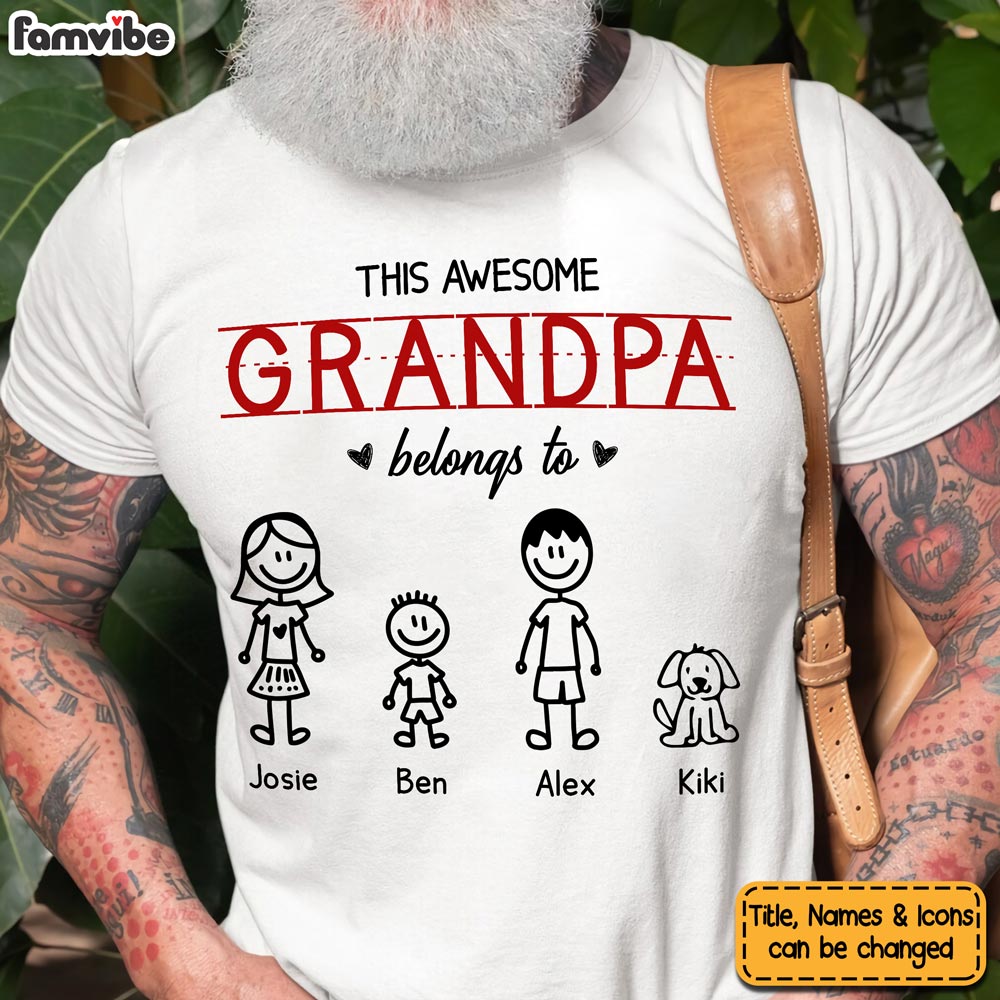 Personalized Gift For Grandpa This Awesome Grandma Belongs To Shirt Hoodie Sweatshirt 24393 24446 Primary Mockup