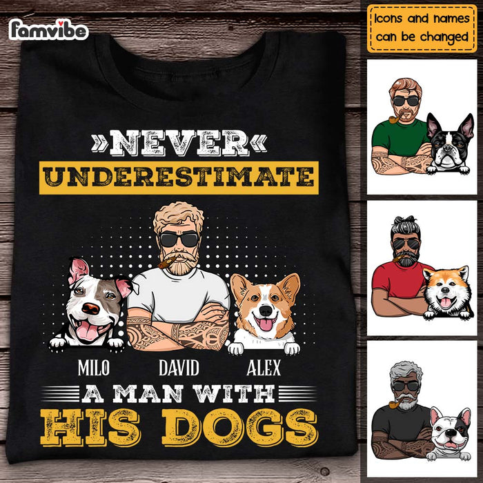 Personalized  Gift For Dog Dad Never Underestimate Shirt - Hoodie - Sweatshirt 24447 1