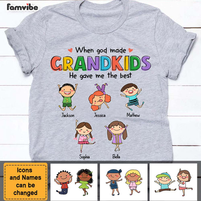 Personalized Gift When God Made Grandkids Shirt - Hoodie - Sweatshirt 24451 1