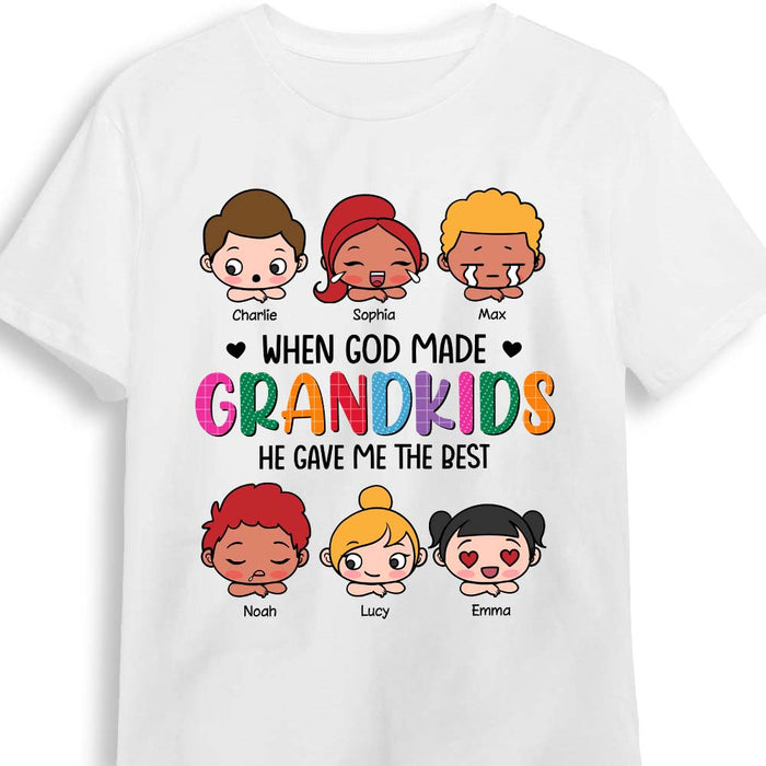 Personalized Gift When God Made Grandkids Peeking Shirt - Hoodie - Sweatshirt 24452 1
