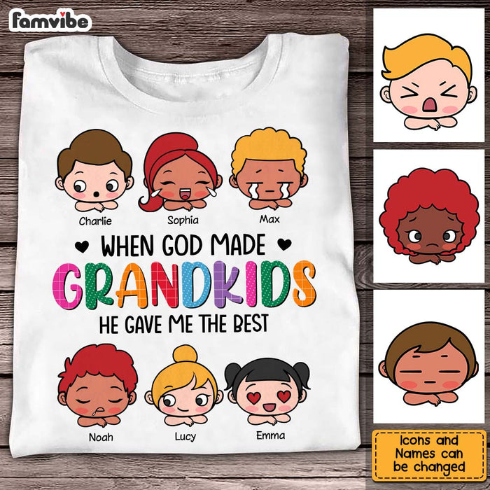 Personalized Gift When God Made Grandkids Peeking Shirt - Hoodie - Sweatshirt 24452 1