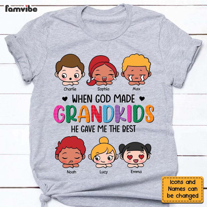 Personalized Gift When God Made Grandkids Peeking Shirt - Hoodie - Sweatshirt 24452 1