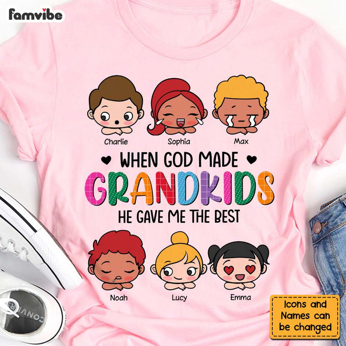 Personalized Gift When God Made Grandkids Peeking Shirt - Hoodie - Sweatshirt 24452 1