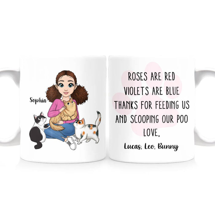 Personalized Gift for Cat Mom Thanks For Feeding Us Mug 24460 1