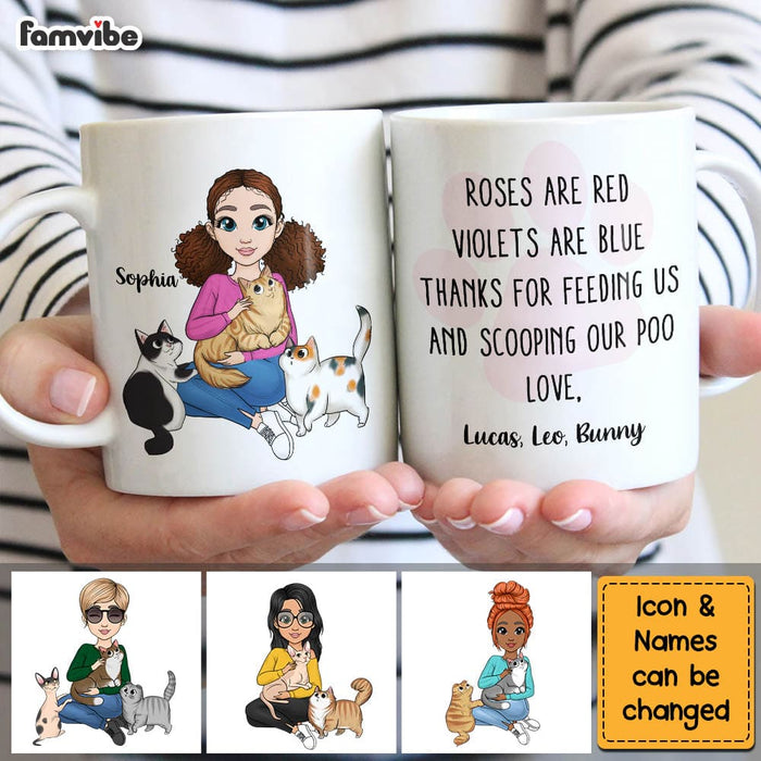 Personalized Gift for Cat Mom Thanks For Feeding Us Mug 24460 1
