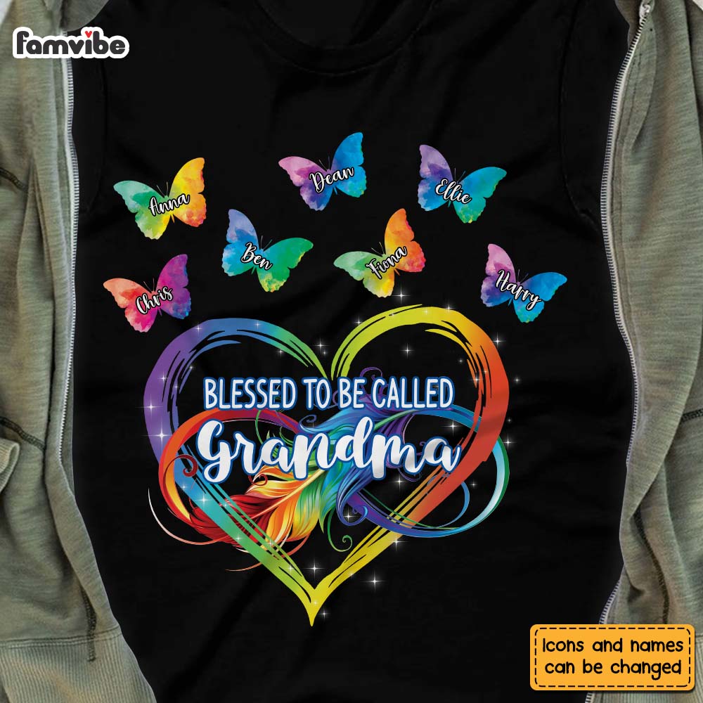 Personalized Blessed To Be Called Grandma Infinity Butterfly Shirt Hoodie Sweatshirt 24473 Primary Mockup