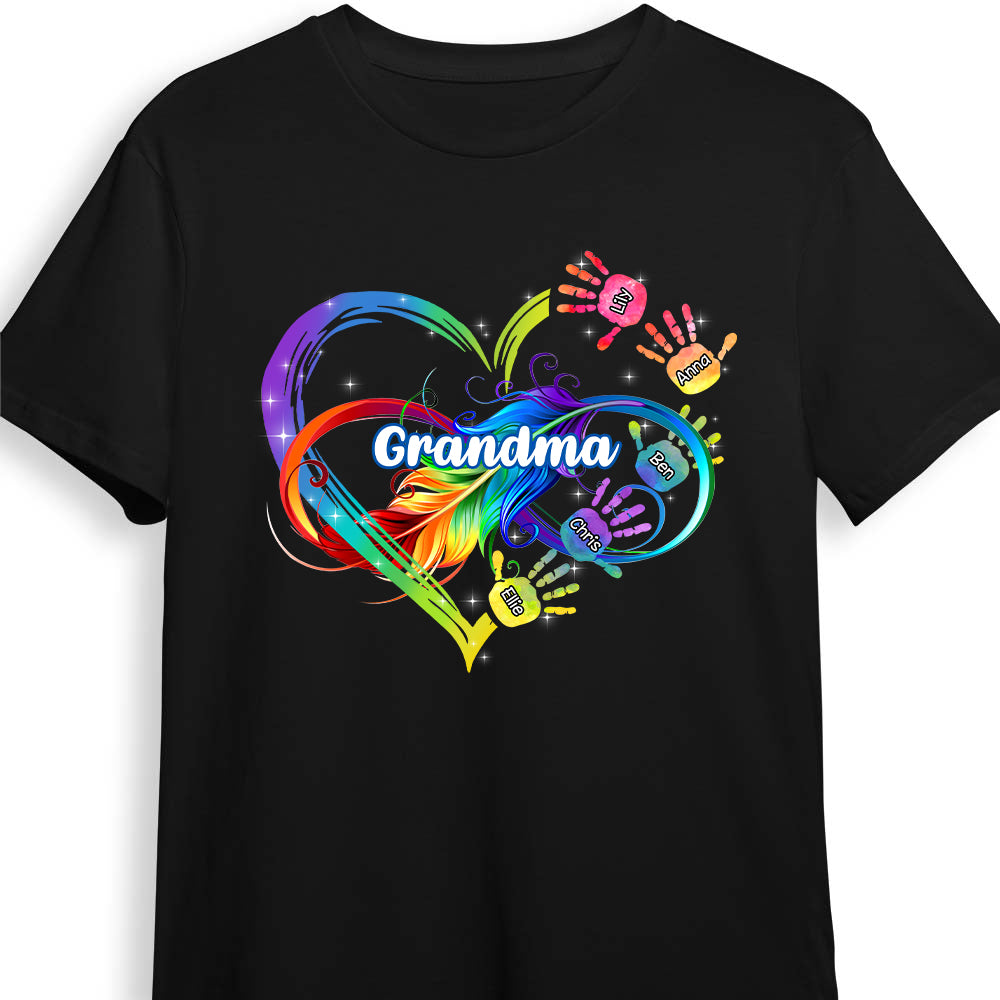 Personalized Grandma Infinity Hand Print Shirt Hoodie Sweatshirt 24474 Primary Mockup