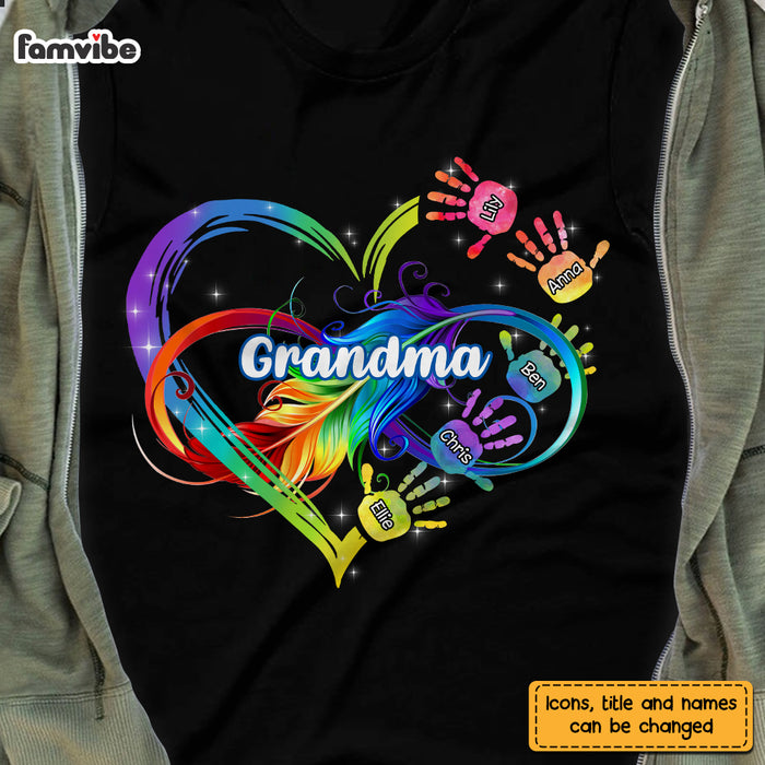 Personalized Grandma Infinity Hand Print Shirt - Hoodie - Sweatshirt 24474 1