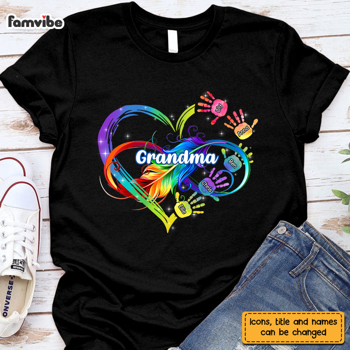 Personalized Grandma Infinity Hand Print Shirt - Hoodie - Sweatshirt 24474 1