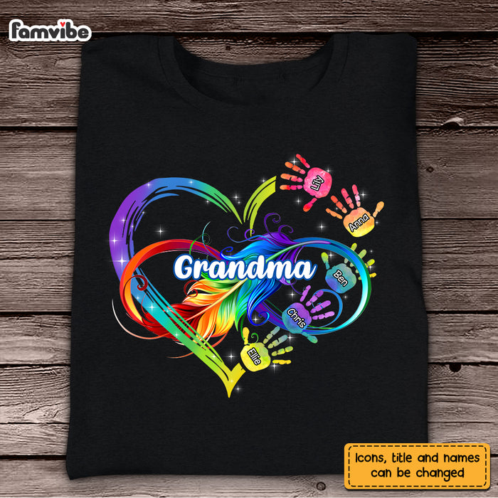 Personalized Grandma Infinity Hand Print Shirt - Hoodie - Sweatshirt 24474 1