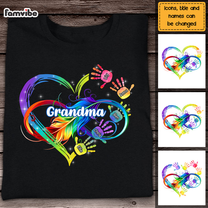 Personalized Grandma Infinity Hand Print Shirt - Hoodie - Sweatshirt 24474 1