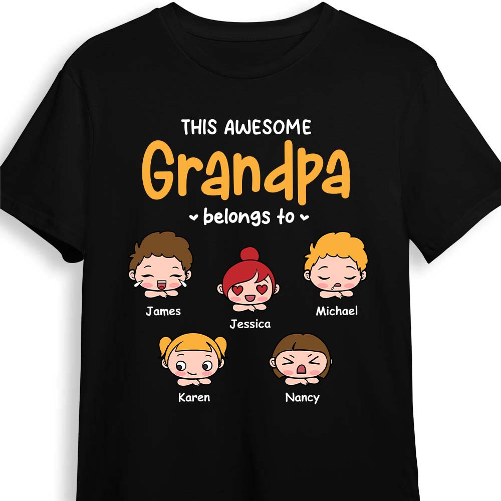 Personalized Gift For Grandpa This Awesome Grandpa Belongs To Shirt Hoodie Sweatshirt 24484 Primary Mockup