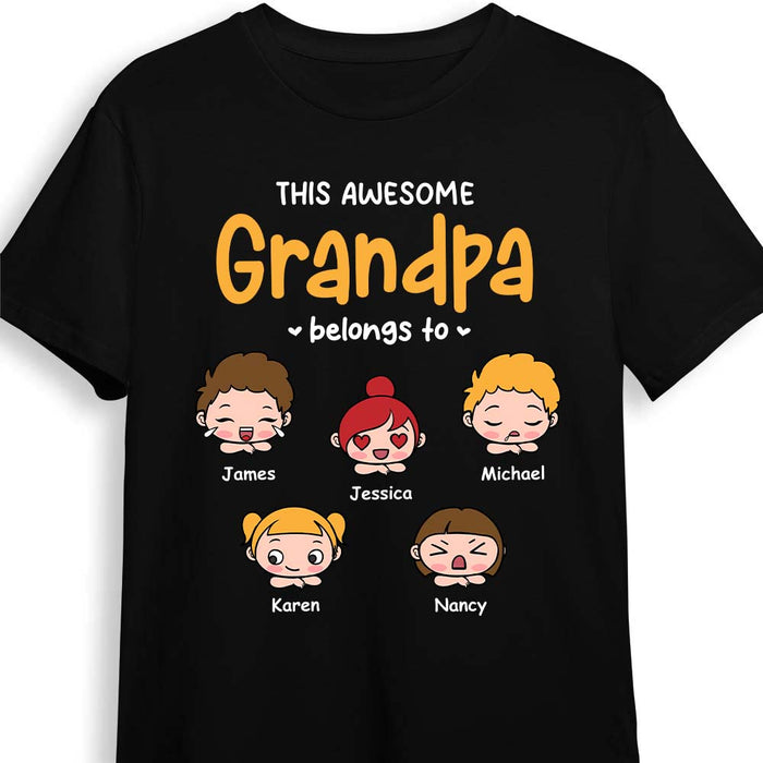 Personalized Gift For Grandpa This Awesome Grandpa Belongs To Shirt - Hoodie - Sweatshirt 24484 1
