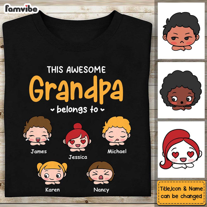Personalized Gift For Grandpa This Awesome Grandpa Belongs To Shirt - Hoodie - Sweatshirt 24484 1