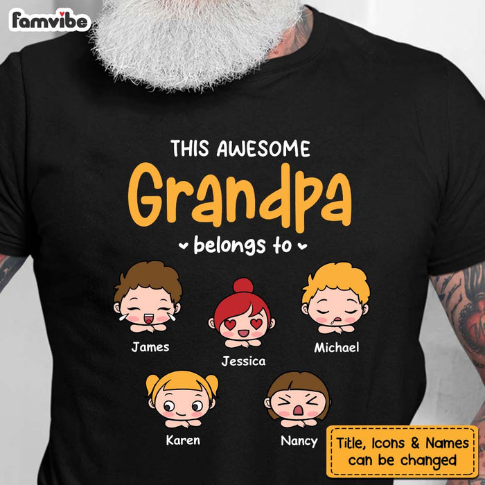 Personalized Gift For Grandpa This Awesome Grandpa Belongs To Shirt - Hoodie - Sweatshirt 24484 1