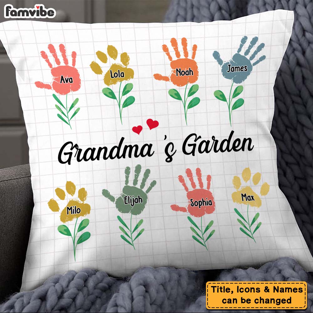 Personalized Grandma Garden Pillow 24491 Primary Mockup