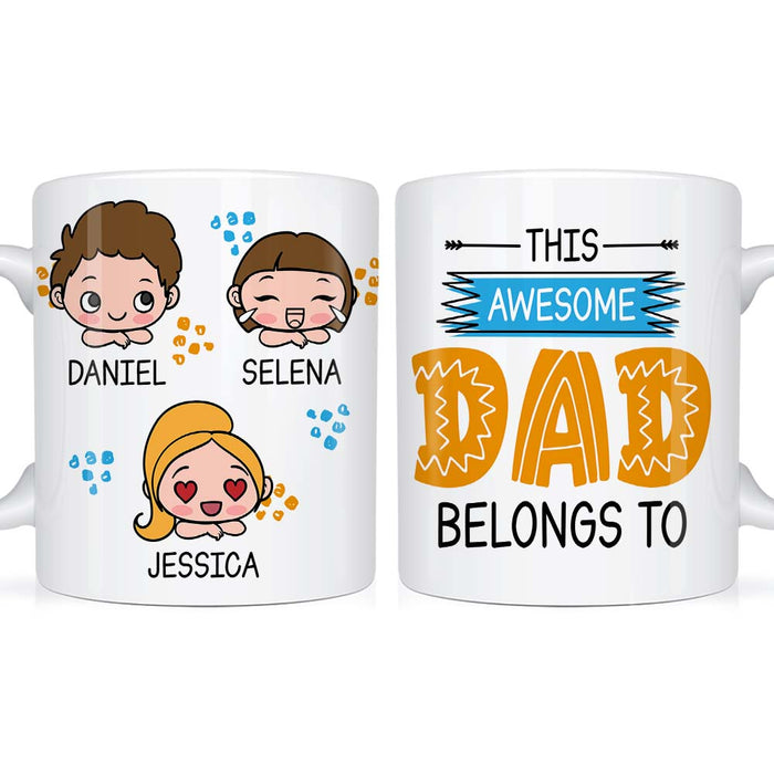 Personalized This Awesome Dad Belongs To Mug 24494 1