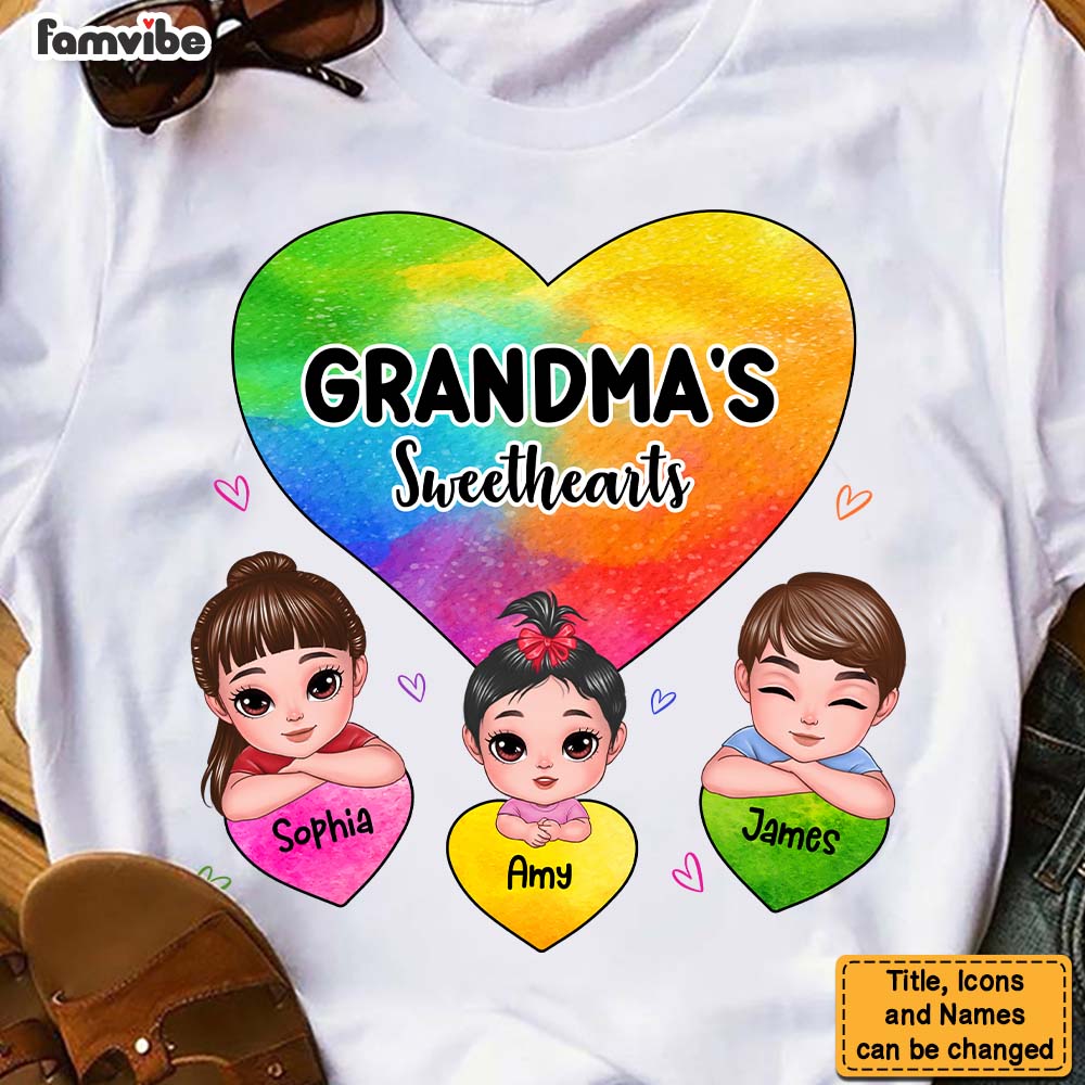 Personalized Grandma's Sweethearts Shirt Hoodie Sweatshirt 24496 Primary Mockup