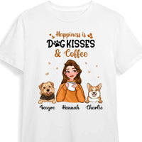 Personalized Happiness Is Dog Kisses & Coffee Shirt - Hoodie - Sweatshirt 24498 thumb 1