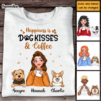 Personalized Happiness Is Dog Kisses & Coffee Shirt - Hoodie - Sweatshirt 24498 thumb 1