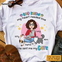Personalized Gift for Cat Mom God Knew My Heart Needed Love Shirt - Hoodie - Sweatshirt 24506 thumb 1
