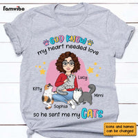 Personalized Gift for Cat Mom God Knew My Heart Needed Love Shirt - Hoodie - Sweatshirt 24506 thumb 1