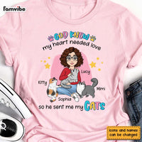 Personalized Gift for Cat Mom God Knew My Heart Needed Love Shirt - Hoodie - Sweatshirt 24506 thumb 1