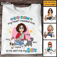 Personalized Gift for Cat Mom God Knew My Heart Needed Love Shirt - Hoodie - Sweatshirt 24506 thumb 1