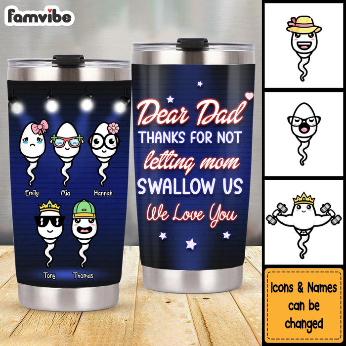 Mom Tumbler – Thanks For Not Swallowing Me Love Your Favorite
