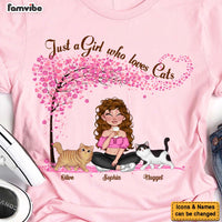 Personalized Just A Girl Who Loves Cats Shirt - Hoodie - Sweatshirt 24523 thumb 1