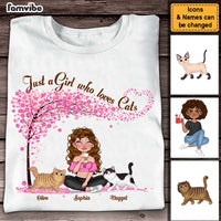 Personalized Just A Girl Who Loves Cats Shirt - Hoodie - Sweatshirt 24523 thumb 1