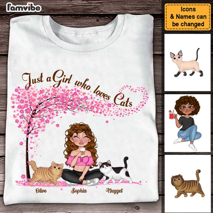 Personalized Just A Girl Who Loves Cats Shirt - Hoodie - Sweatshirt 24523 1