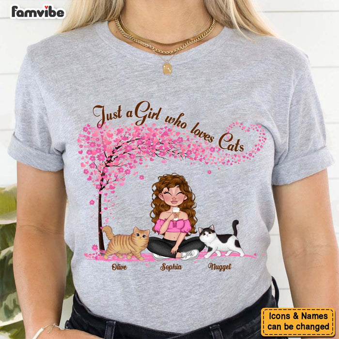 Personalized Just A Girl Who Loves Cats Shirt - Hoodie - Sweatshirt 24523 1