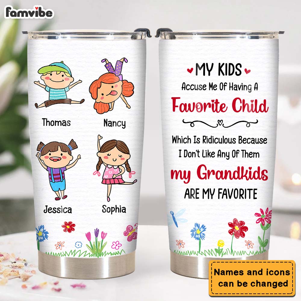 Personalized Gift for Grandkids Are My Favorite Steel Tumbler 24524 Primary Mockup