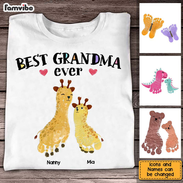 Personalized Gift for Grandma Animal Foot  Print Shirt - Hoodie - Sweatshirt 24528 1