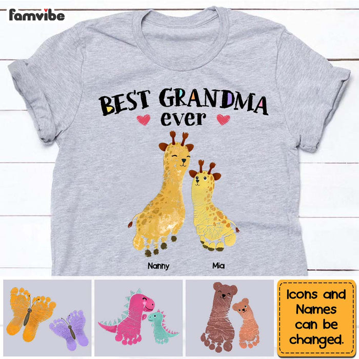Personalized Gift for Grandma Animal Foot  Print Shirt - Hoodie - Sweatshirt 24528 1