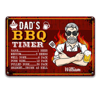 Personalized Dad BBQ Grill Metal Sign 24532 thumb 1